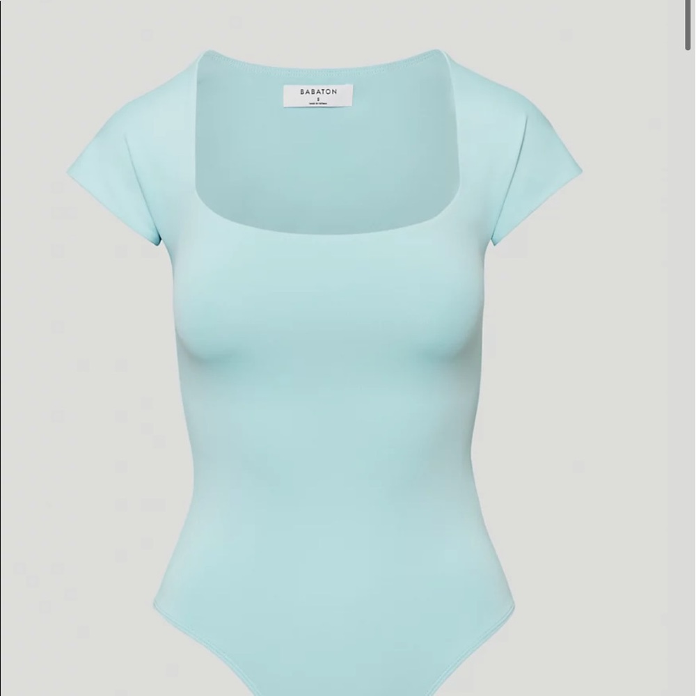 Aritizia contour straight neck bodysuit dream blue